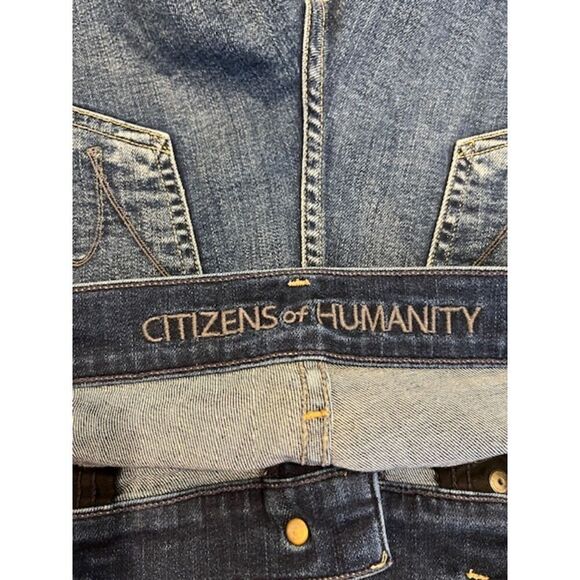 Citizens of Humanity Denim Jean Shorts Dark Whisker Wash Stretch Size 26 - Picture 5 of 12